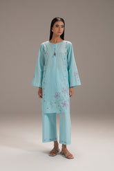 2 Piece Strip Cotton Embroidered Suit (CP0212)